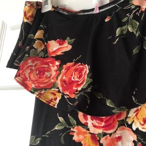 Off the Shoulder Floral Body Con Dress